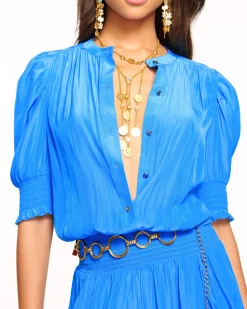 New Ramy Brook Tracey Puff Sleeve Jumpsuit