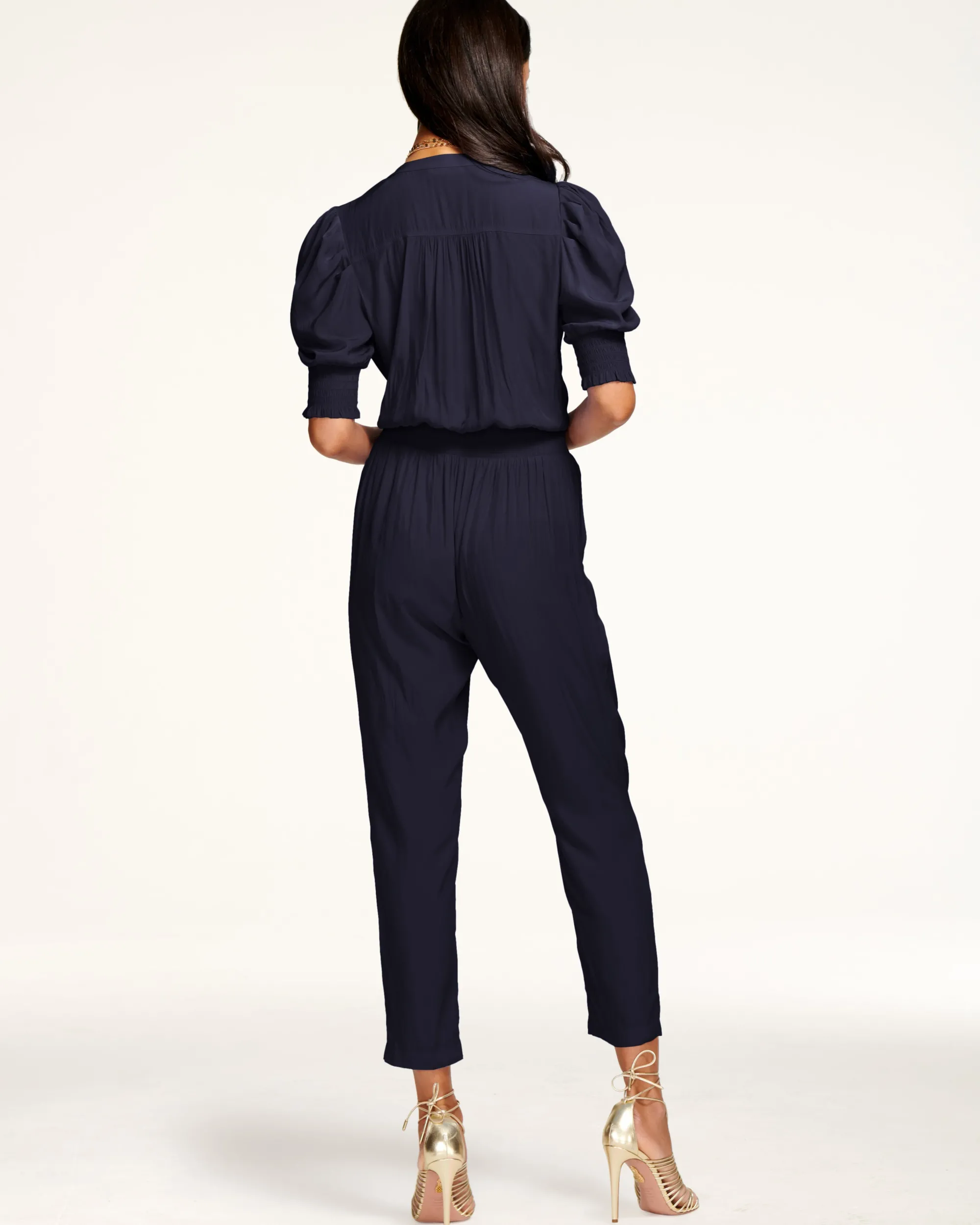 New Ramy Brook Tracey Puff Sleeve Jumpsuit
