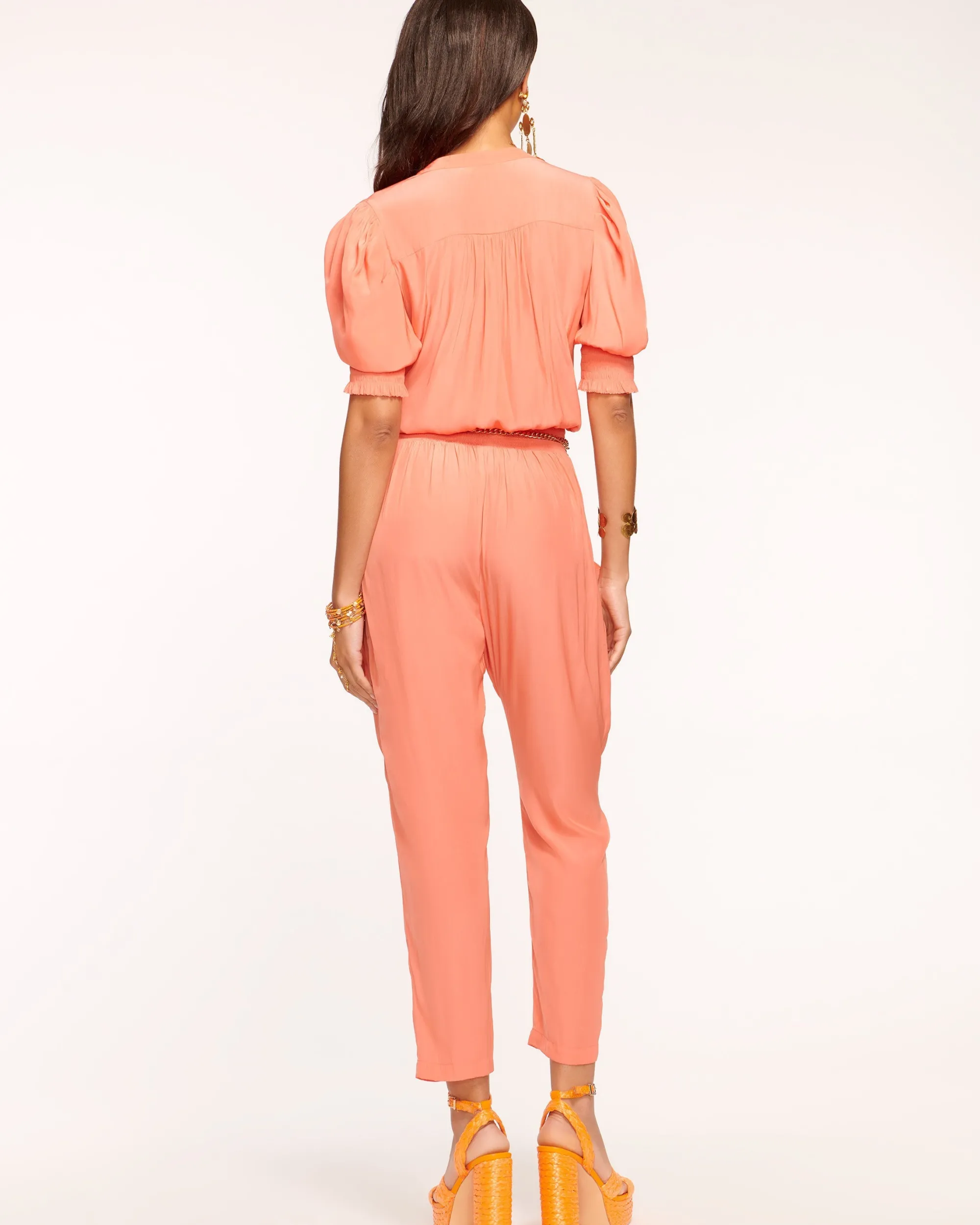 New Ramy Brook Tracey Puff Sleeve Jumpsuit