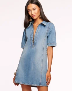 Sale Ramy Brook Tunechi Denim Shirt Dress