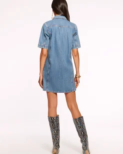 Sale Ramy Brook Tunechi Denim Shirt Dress