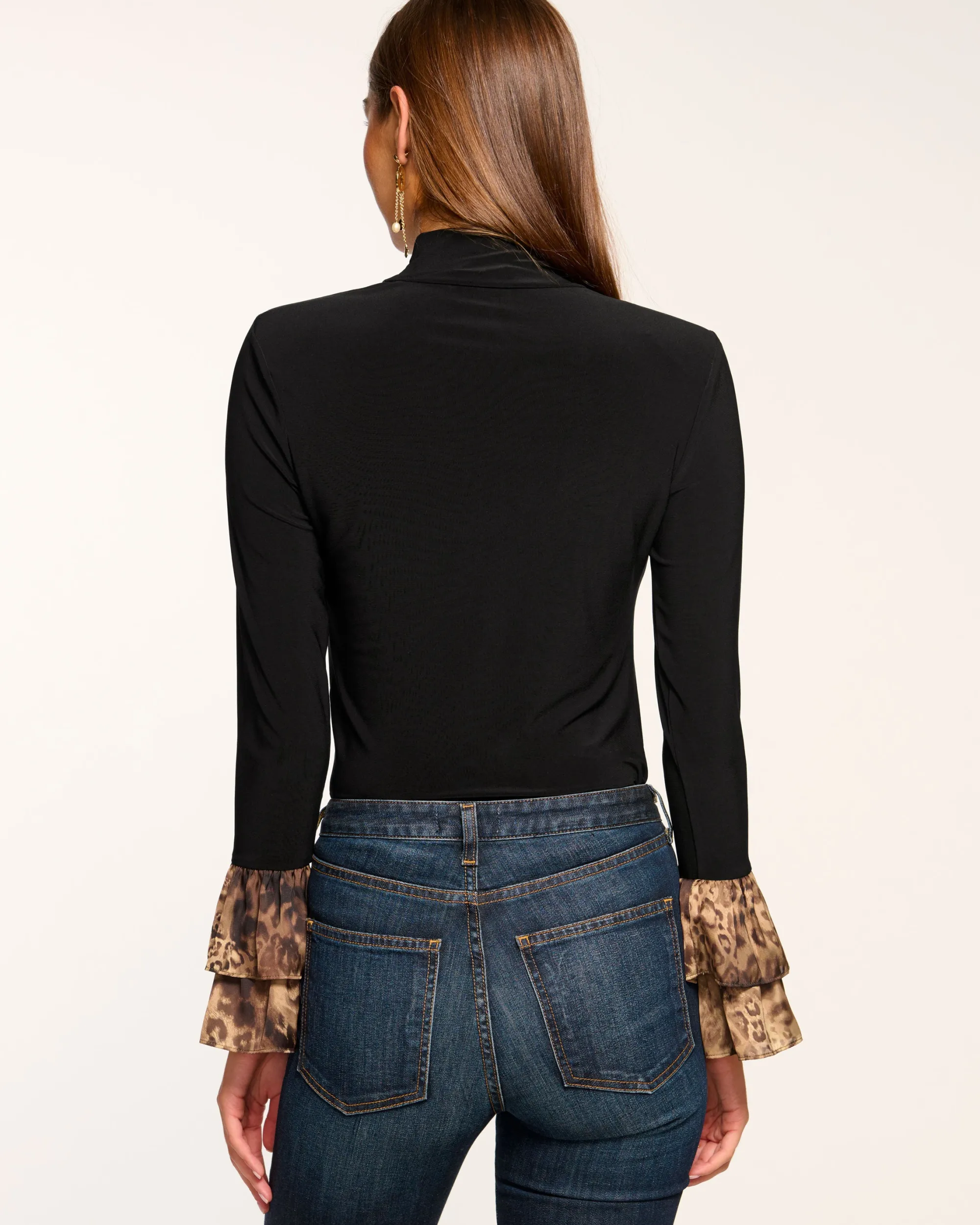 Best Ramy Brook Vickiana Turtleneck Top Leopard