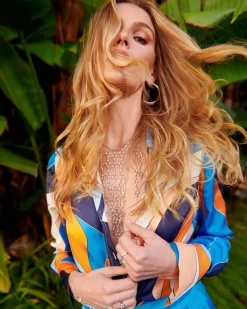 Fashion Ramy Brook Victoria Silk Button Down Blouse Sandstone