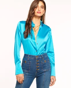 Best Ramy Brook Victoria Silk Button Down Blouse