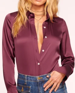 Best Ramy Brook Victoria Silk Button Down Blouse