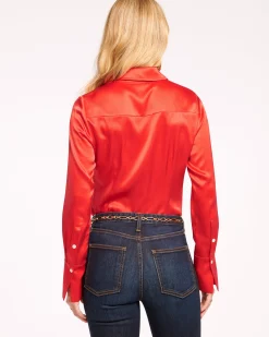 Best Ramy Brook Victoria Silk Button Down Blouse