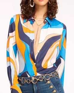 Best Ramy Brook Victoria Silk Button Down Blouse