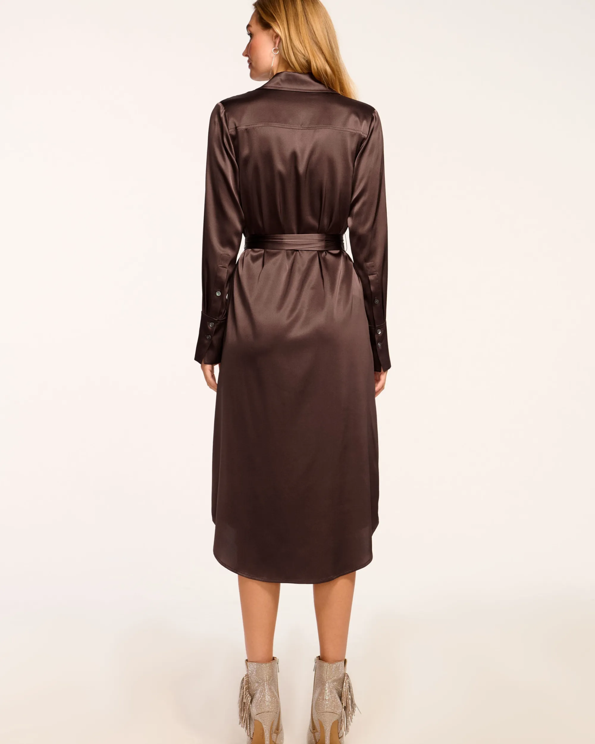 Fashion Ramy Brook Victoria Silk Button Down Midi Dress