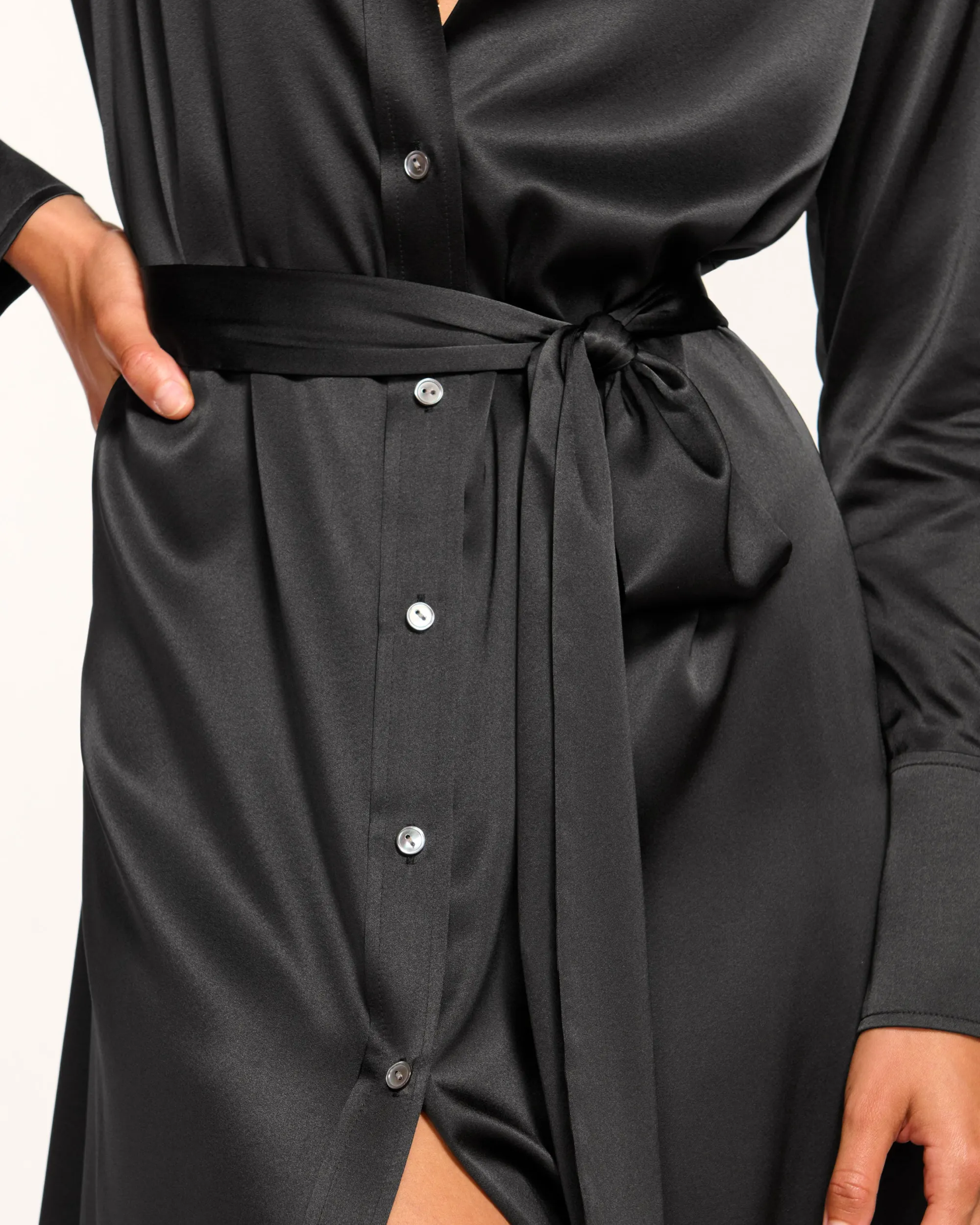 Fashion Ramy Brook Victoria Silk Button Down Midi Dress