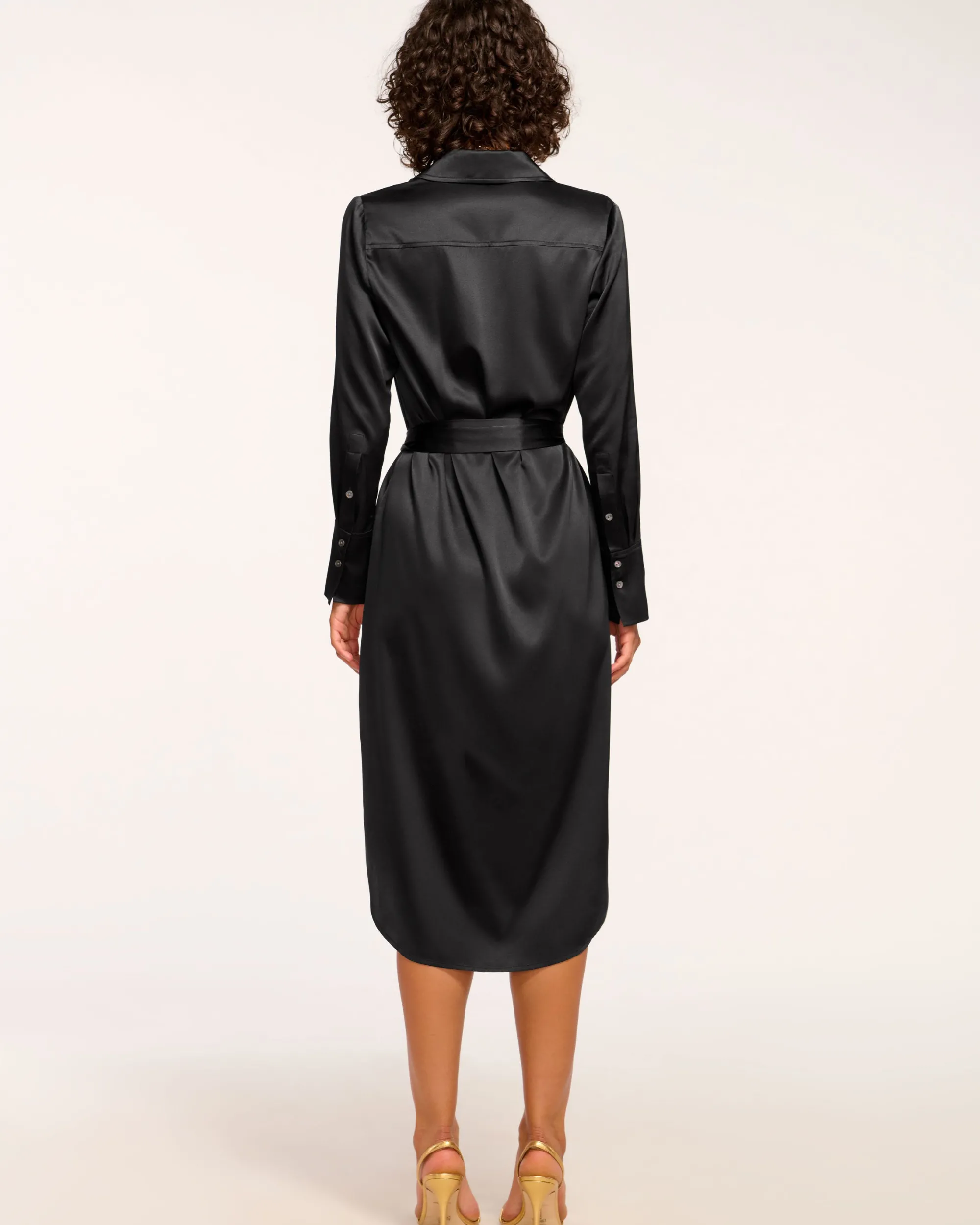 Fashion Ramy Brook Victoria Silk Button Down Midi Dress