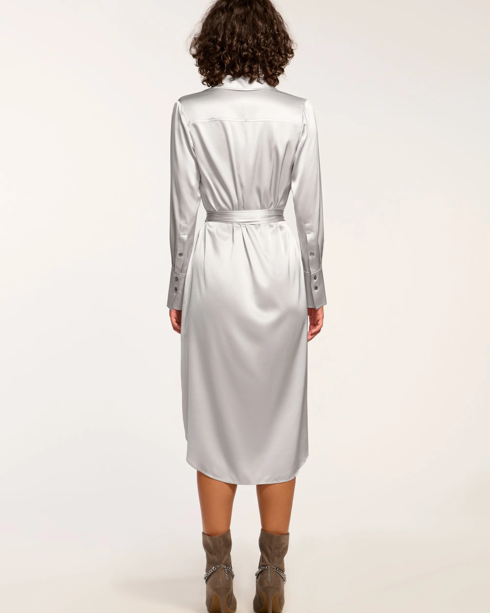 Fashion Ramy Brook Victoria Silk Button Down Midi Dress