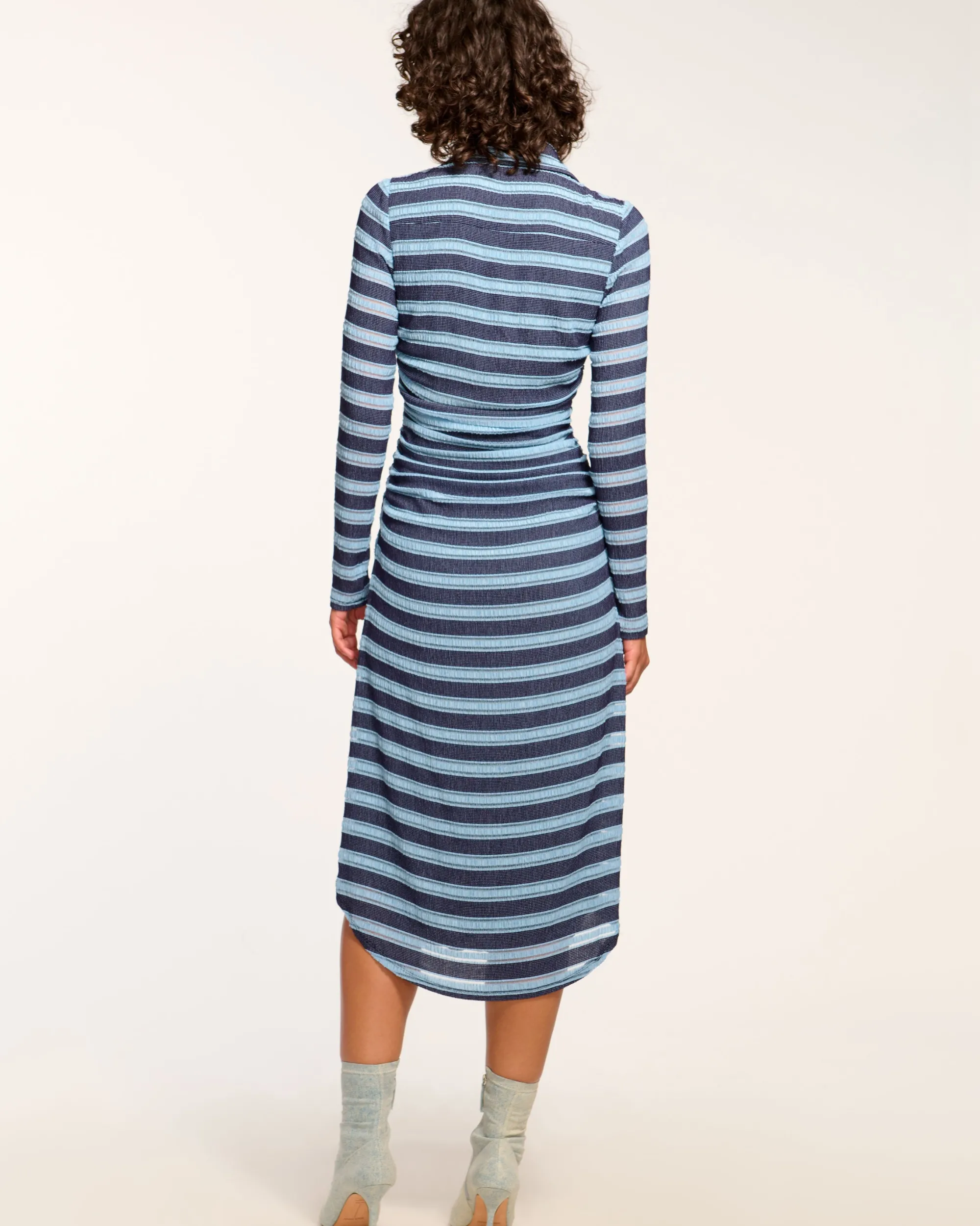 Hot Ramy Brook Wyatt Button Down Knit Maxi Dress Bluestripe