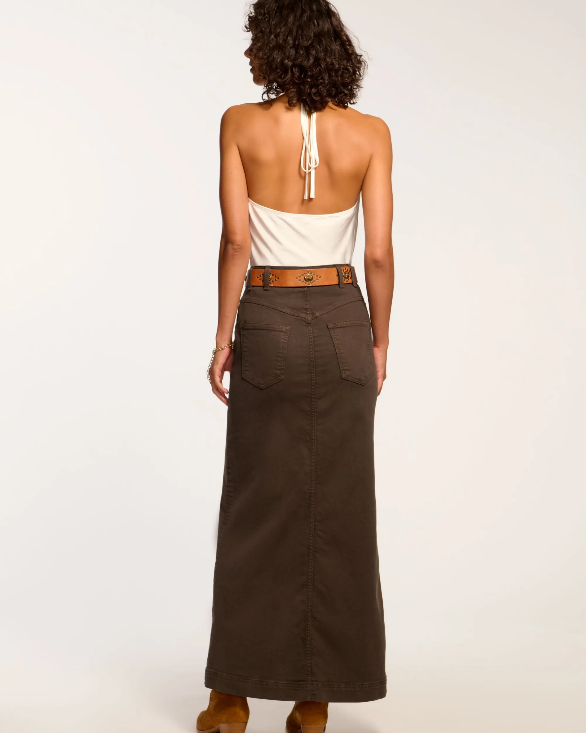 New Ramy Brook Xavier Denim Maxi Skirt