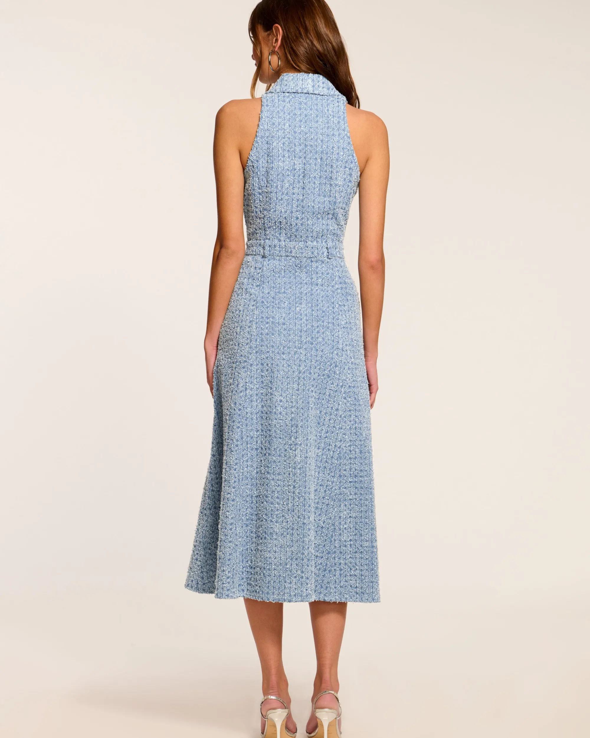 Sale Ramy Brook Yesenia Textured Denim Midi Dress Texturedwash